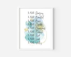 Daily Affirmations List With Teal And