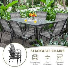 Costway Set Of 6 Patio Rattan Dining