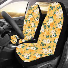 Cute Fl Car Seat Covers 2 Pc Yellow