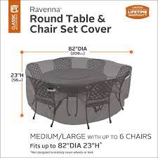 Classic Accessories Ravenna Round Patio Table Chair Set Cover