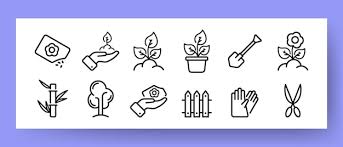 Planting Set Icon Seed Sprout Plant