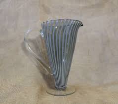 Case Glass Pitcher Fused Striped Glass
