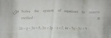 Equations By Matrix Method