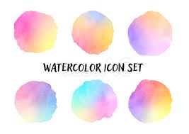 Free Vectors Watercolor Icon Set