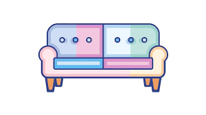 Colorful Couch Icon Perfect For Home