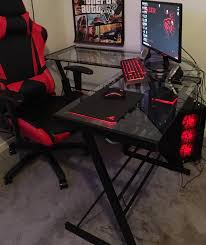Glass Computer Desk Large Corner