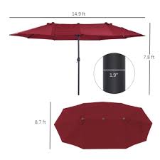 Outsunny Patio Umbrella 15ft Double