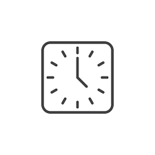 Square Clock Line Icon Linear Style