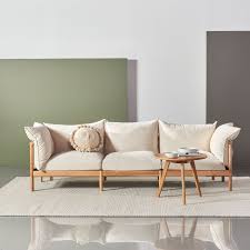 Seater Sofa Solid Oak Fabric
