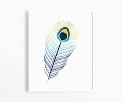 Peacock Feather Art Print Instant