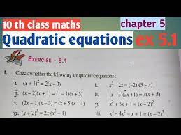 10 Th Class Maths Quadratic Equations