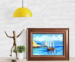 Boat Oil Painting Yacht Original