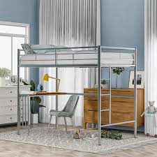 Godeer Silver Twin Metal Bunk Bed With