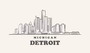 Premium Vector Detroit Skyline Michigan