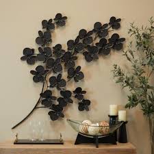 Cosmoliving By Cosmopolitan Metal Black Orchid Fl Wall Decor With Stem