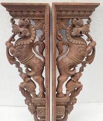 Wooden Carved Wall Bracket For Home
