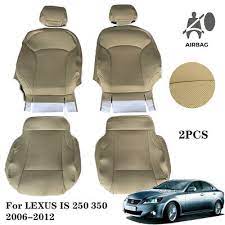 Faux Leather Beige Front Seat Covers