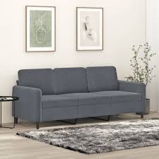 Vidaxl 3 Seater Sofa Dark Grey Velvet
