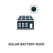 Solar Battery Roof Icon Monochrome