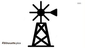 Windmill Icon Silhouette Vector