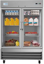 Koolmore 54 In 47 Cu Ft Commercial 2 Glass Door Reach In Refrigerator In Stainless Steel Silver