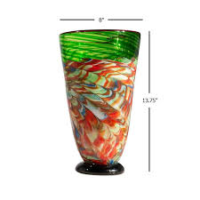 Dale Glasier Multi Colored Hand Blown Art Glass Vase