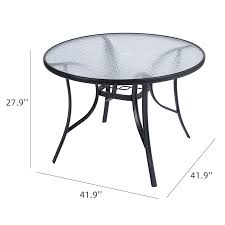 Black Steel Round Outdoor Table 42