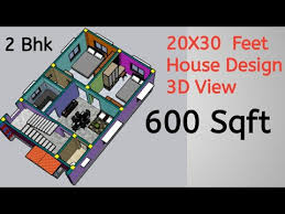 20x30 Feet House Design 3d View Ll 65