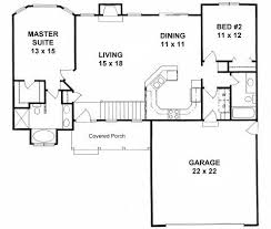 Ranch Style Small House Plan 2 Bedroom