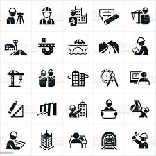 Icon Set Related To Civil Engineering