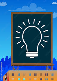 Light Bulb Icon On A Billboard Sign