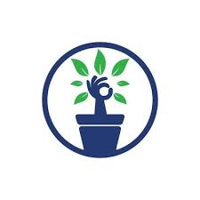 Hand Tree With Flower Pot Icon Design