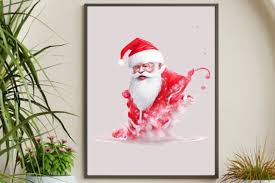 Santa Merry Water Color Icon