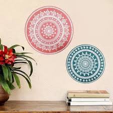 Handpainted Dot Mandala Wooden Wall Plates