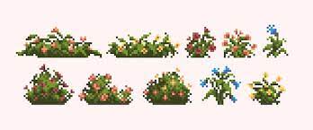 Backyard Bushes Pixel Art Icon Set