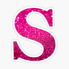 Letter S Pink Glitter Stickers For