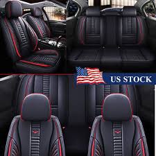 Pu Leather Car Seat Cover Black Red