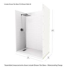 Solid Composite Stone Alcove Shower Kit