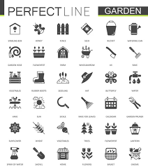 Black Classic Web Gardening Icons Set