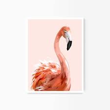 Pink Flamingo Wall Art Print Framed