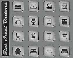 Furniture Icon Set Case Symbol Mirror