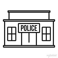 Police Building Icon Outline Police