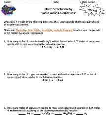 Stoichiometry Mole Mole Calculations