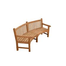 Curved Teak Garden Bench Windermere