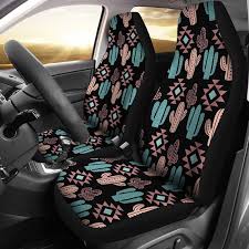 Cactus Car Seat Covers Pastel Turquoise