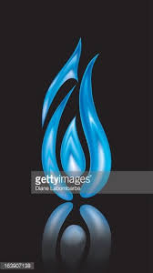 Natural Gas Flame Icon With Reflection