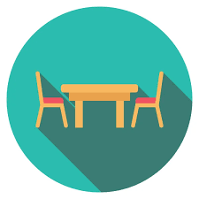 Furniture Flat Icons Seat Table Stock