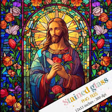 Christ Stained Glass Png Faux