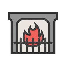 Fireplace Line Filled Icon Iconbunny