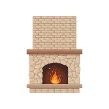 Image Of A Stone Fireplace With Fire